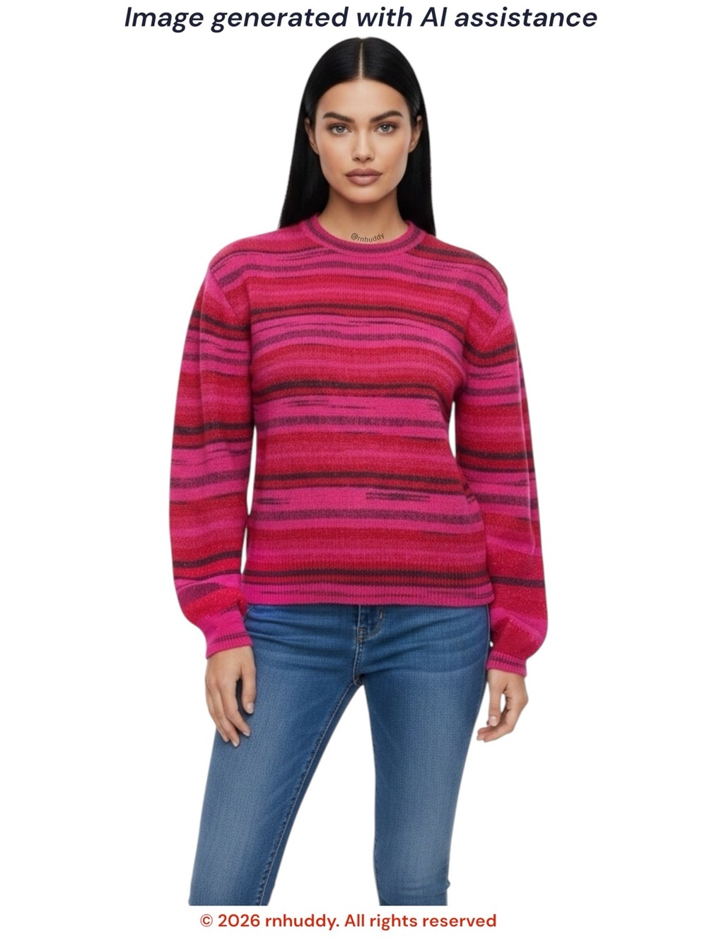 NWT RD Style Conscious S pink striped sweater